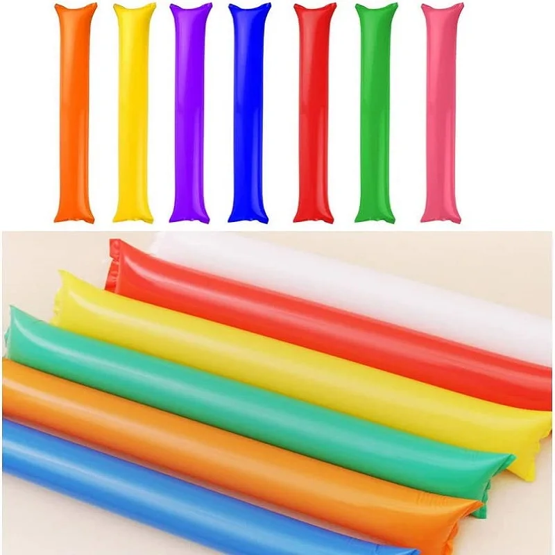 24 PCS Colorful Inflatable Sticks Stadium Noisemakers Cheer Sticks Balloon Blow Bar Inflatable Boom Party Sports Cheers  Favors 4