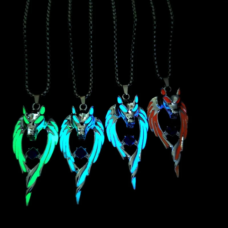 Luminous Dragon Necklace Glowing Night Fluorescence Antique Silver Plated  Glow In The Dark Necklace for Men Women Party Hallowen - AliExpress