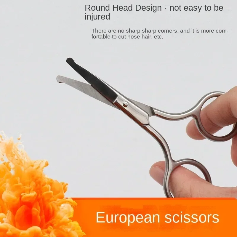 1x Gold Eyebrow Scissors Nose Hair Safe Cutting Eyelash Trimmer Facial Hair Remover Manicure Scissors Nail Cuticle Makeup Tool 2