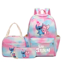 3Pcs/set Disney Lilo Stitch Colorful Backpack Children Teenager Cartoon School Bookbag with Lunch Bag Student Boy Girl Schoolbag 6