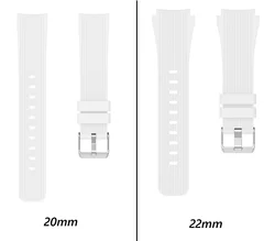 Premium Silicone Watch Band Strap - Universal Design - 20mm (White)
