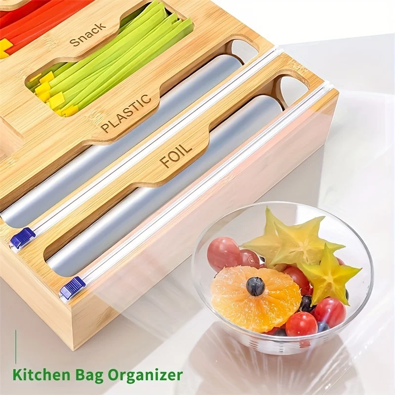  Bamboo Ziplock Bag Organizer