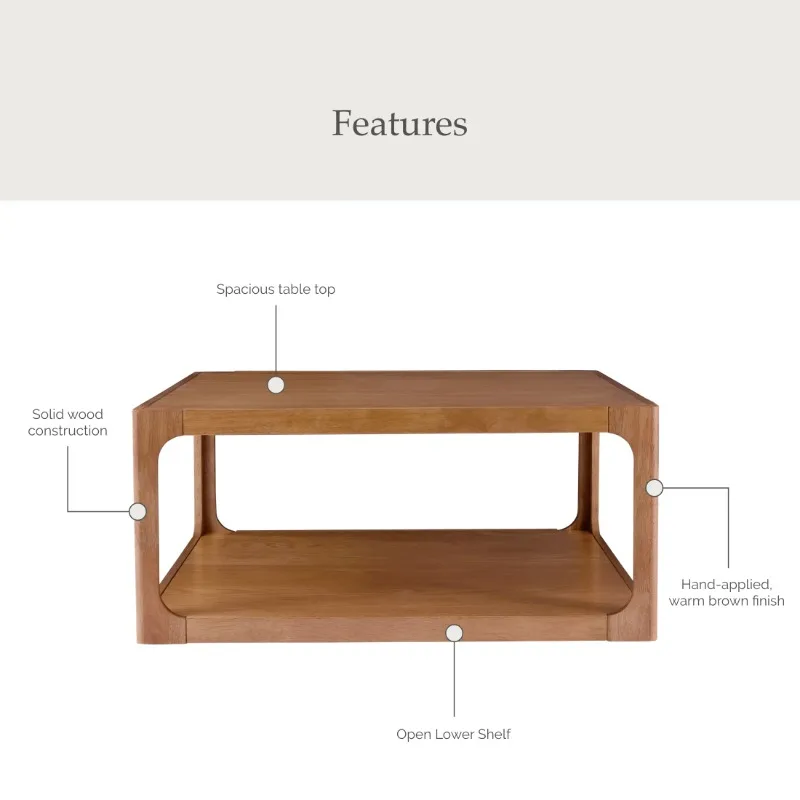 Haven Coffee Table, Living Room, Warm Brown 2