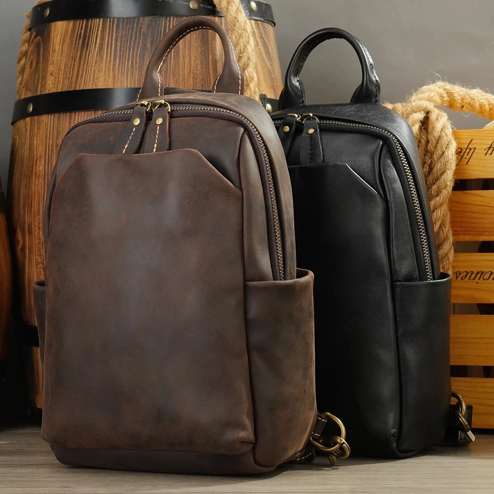 LUUFAN Genuine Leather Backpack For Men - Slim Laptop Daypack, USB Charging, Travel Business Bag - View #11