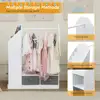 Children's Wardrobes Open Hanging Armoire Closet With Mirror Simple Kids Costume Organizer Clothes Cabinets Bedroom Furniture 5