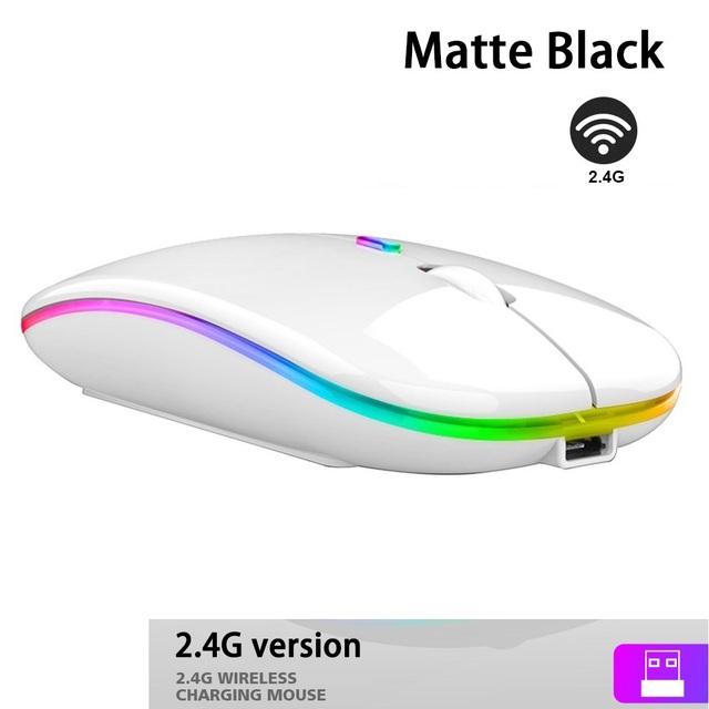 Wireless With USB Rechargeable RGB Mouse BT5.2 For Laptop Computer PC Macbook Gaming Mouse 2.4GHz 1600DPI