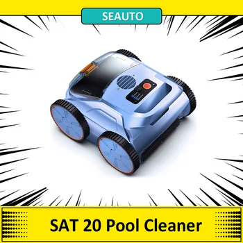 SEAUTO SAT 20 Aspirapolvere robotico per piscina senza fili, 3 modalità di pulizia, pulizia a copertura totale, aspirazione super forte da 18.000, 4800 GPH