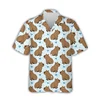Kawaii Capybara Pattern Shirt Men's 3D Printed Hawaii Aloha Beach Men's Shirt Short Sleeve Cool Top Lapel Shirt 4