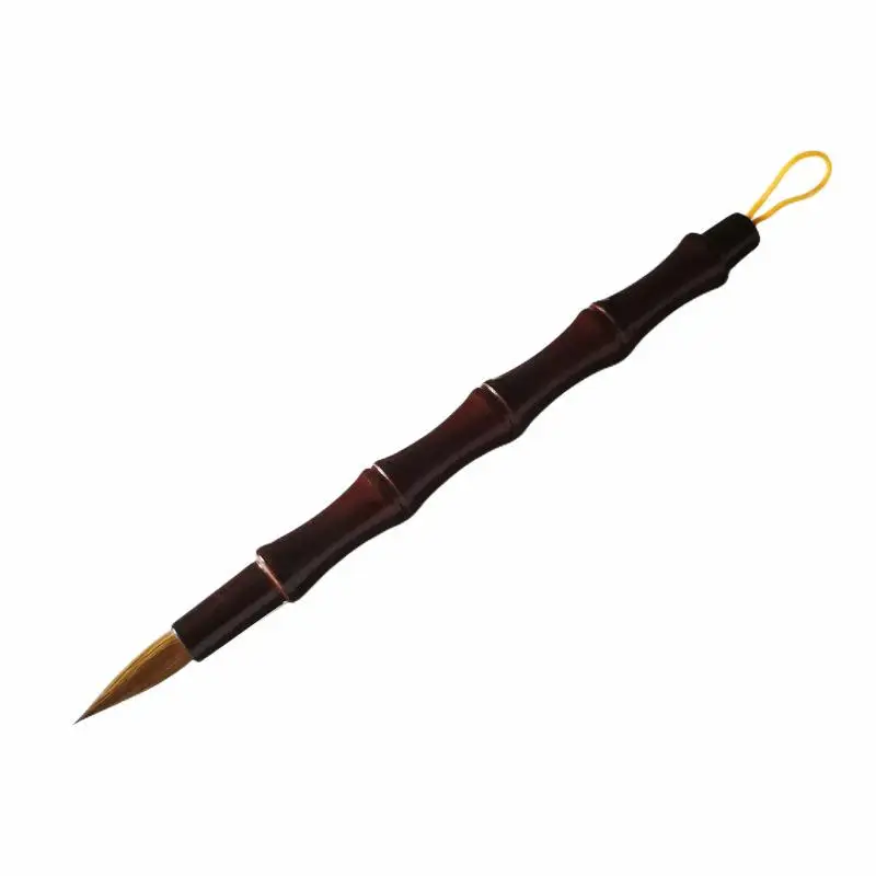 Paint Brush Calligraphy Brush 1Pc Wooden Handle Weasel Hair Chinese Brush China Calligraphy Painting Festival Couplets Small Regular Script Writing Supplies