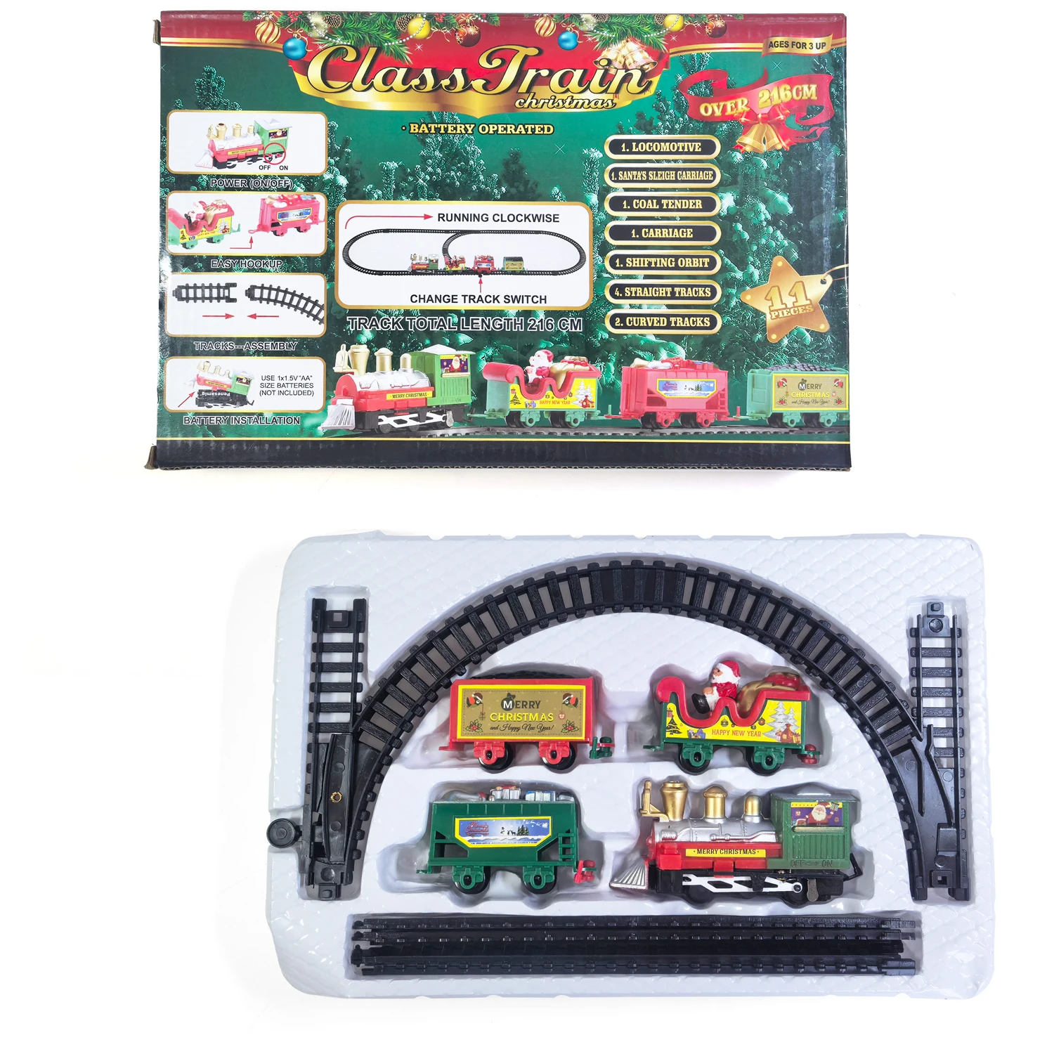 DIY Assembly Mini Electric Christmas Train Set Automatic Rail Cars Educational Puzzle Toys for Kids gift Puzzle Education Toys