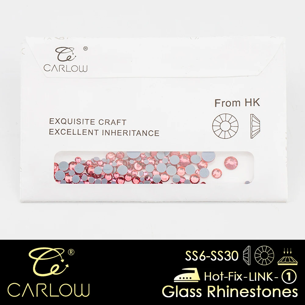 CARLOW SS6-SS30 여러 가지 빛깔의 반짝이는 AAAAA 하이 퀄리티 유리, 핫 픽스 라인스톤 다리미, 의류용 플랫백 스톤