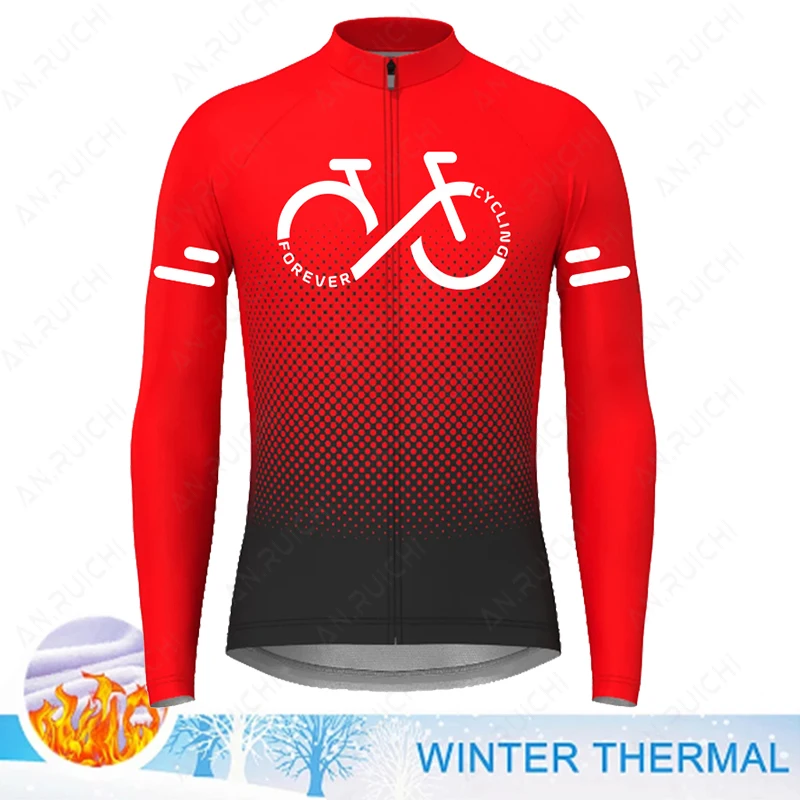 thumbnail image 1 of Jersey de ciclismo de la serie Gradient Color 2023, ropa de ciclismo de manga larga de invierno para hombre, camisetas para bicicleta de montaña y carretera, ropa cálida para bicicleta, 1 of 5