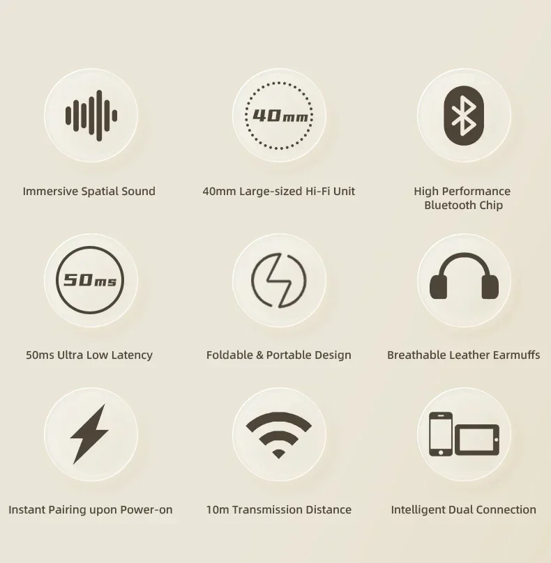 Bluetooth Gaming Headphones Stylish Design