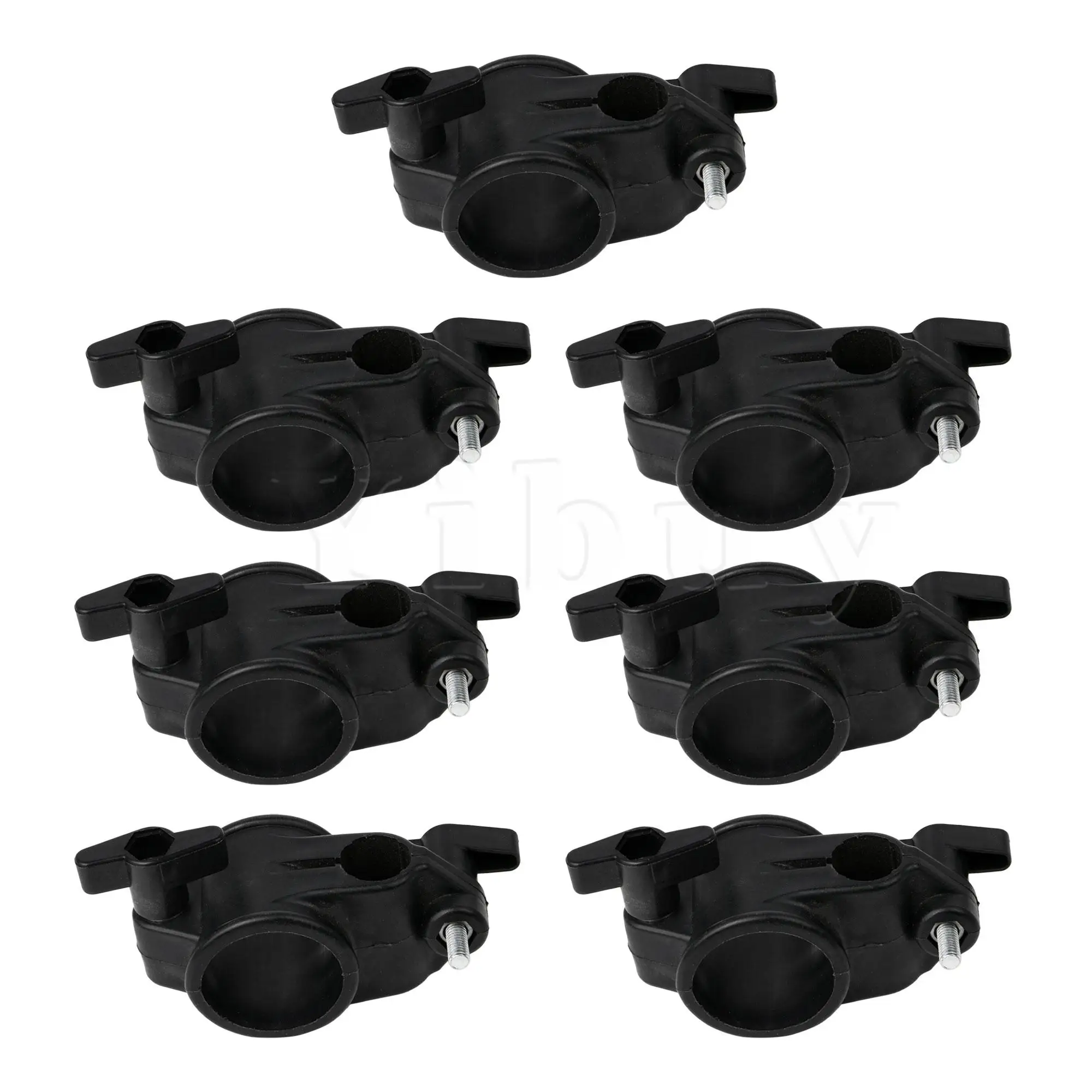 Yibuy7pcsElectronicDrumRackTubePipeClampClip19mmHoleDia