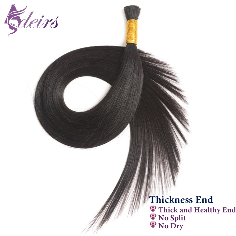ADEIRS Straight Bulk Hair Extensions Human Hair Real Black Brown Blonde 613 Color 16-26inch for Women