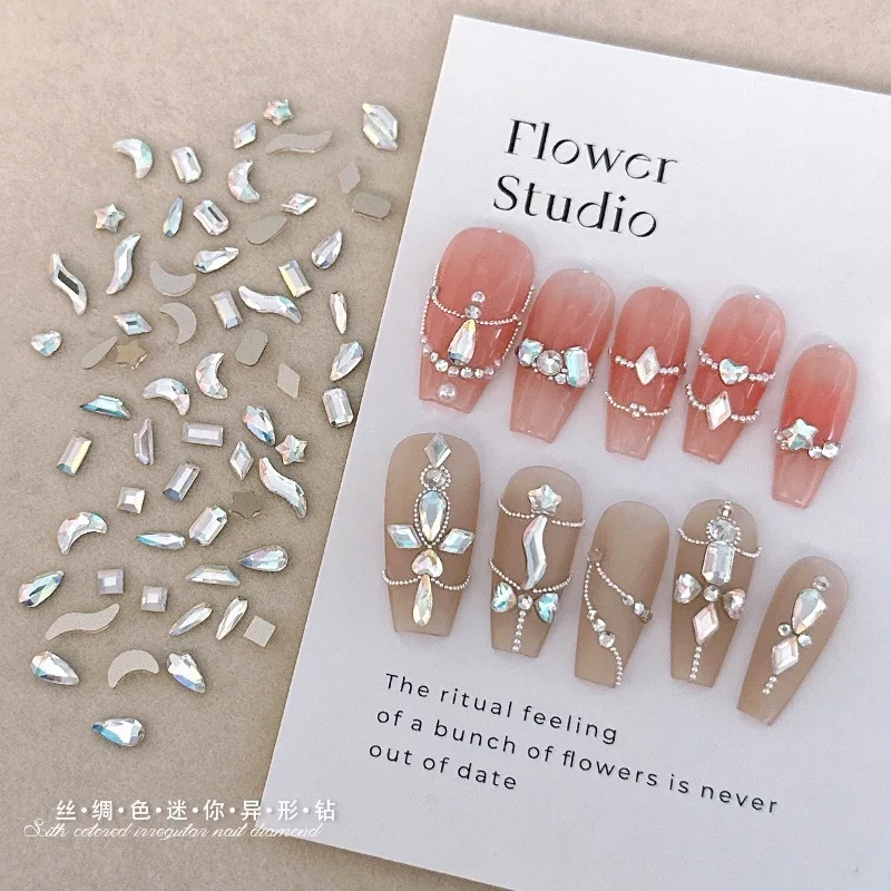

1000pc Mix Jewelry Design Nail Rhinestone Charming New Silk Color Flat Bottom Crystal Cognac Rhinestones 3D Manicure Accessories