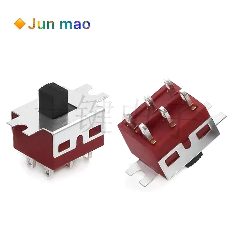 1PCS SS-22D08G5 (2P2T) Double row 6-pod vertical toggle switch hair dryer straight sliding switch
