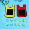 1 Set Children Sticky Ball and Vest Game Props Sticky Ball Vest Group Plaything for Home School (Red, Yellow Vest and 10 Pcs Spo 3