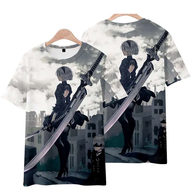 2024 Hot Game NieR:Automata 3D Digital Printing T-shirt Women Men Summer Short Sleeve Funny Tshirt Graphic Tees Cosplay Costume 2