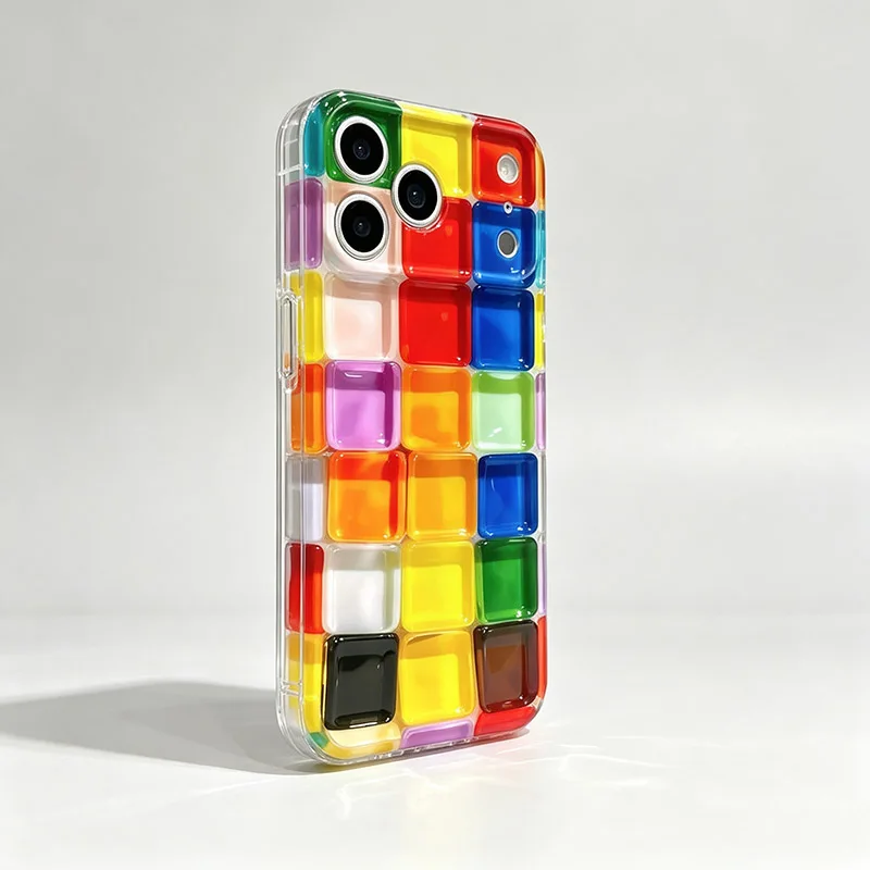 Vibrant Rainbow Square Protective Phone Case