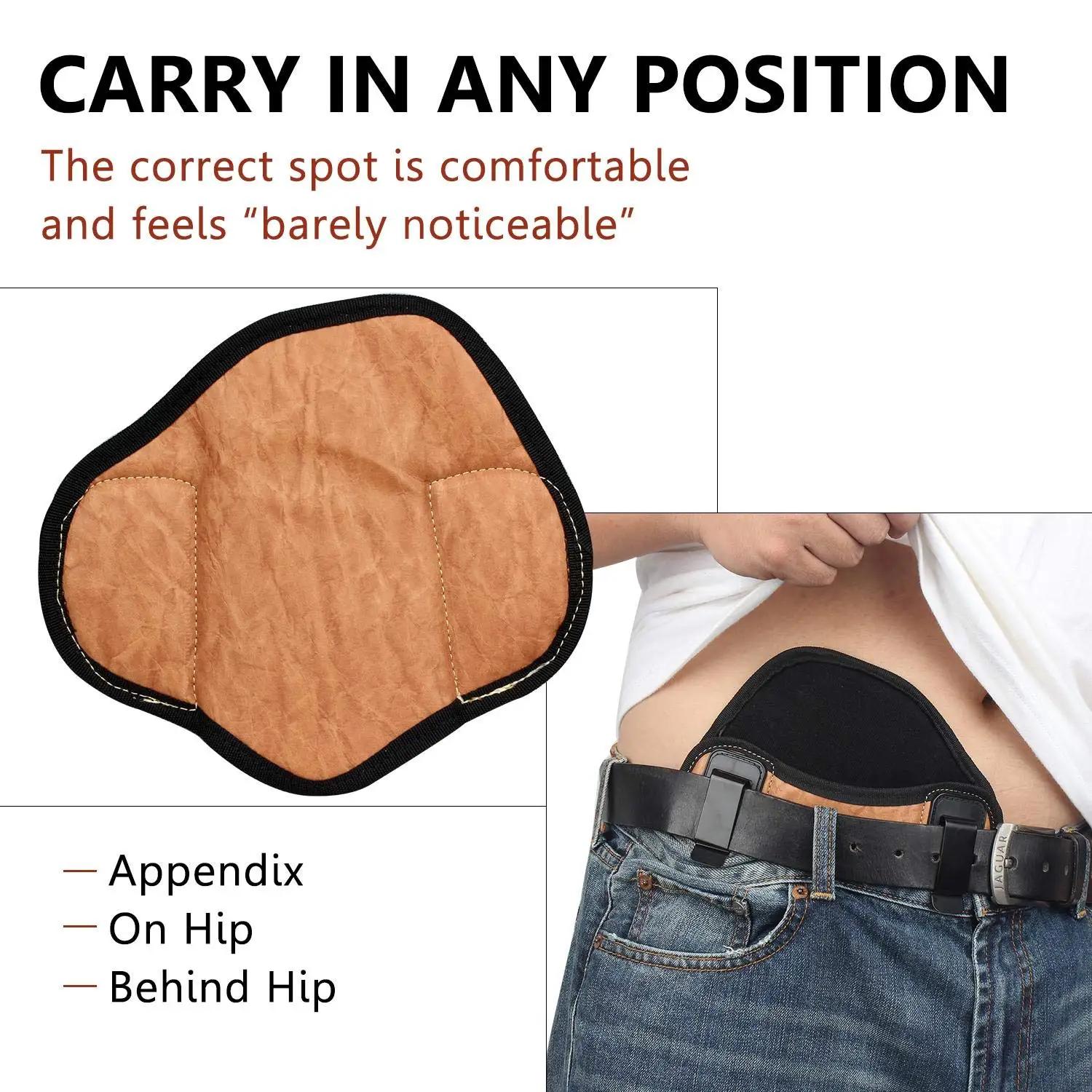 Pancake Holster, IWB Holster PU Leather Compatible with G19 23 32 26 27 30 33,M&P Shield,XDs,P320,Taurus PT111 Holsters Slim 70