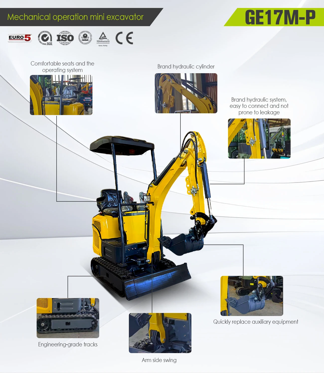 Maßgefertigter Mini-Bagger 2,5 Tonnen EPA-Zertifiziert Kompakter Bagger für Gartennutzung zum Großhandelspreis – Detail 17