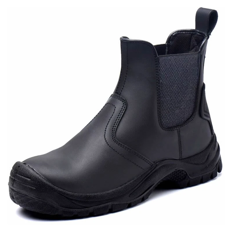

men luxury fashion steel toe caps work boots cow leather safety shoes worker chelsea boot tooling security ankle botas protect