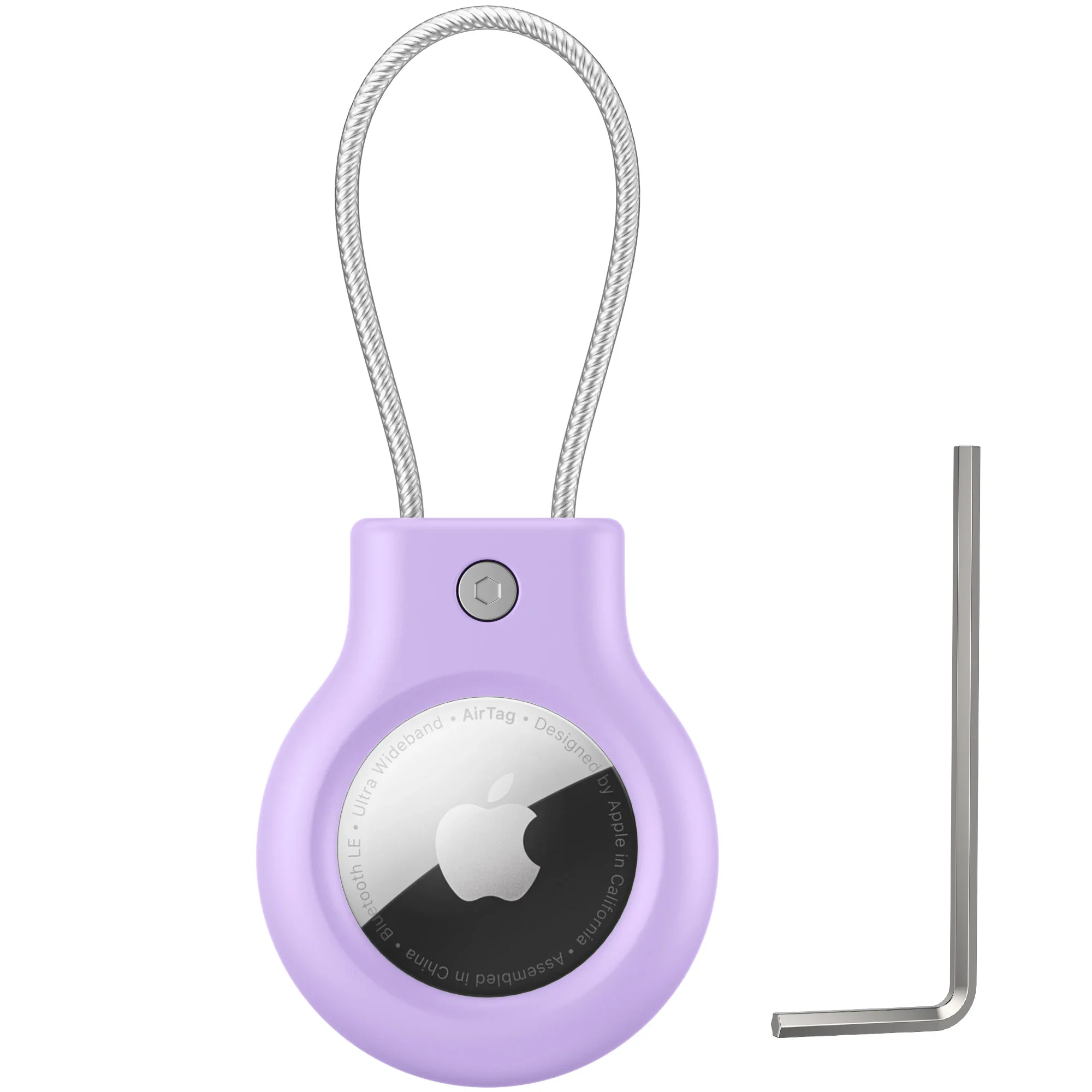 Premium 360° Protective AirTag Cover with Metal Keychain and Hex Wrench Kit