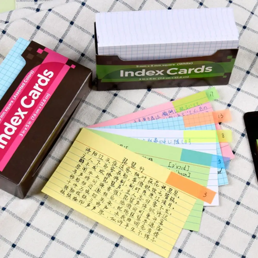 

1 Set Great Eco-friendly Lightweight Study Index Cards Miniature Colorful Index Cards Supplies for Students Note Cards