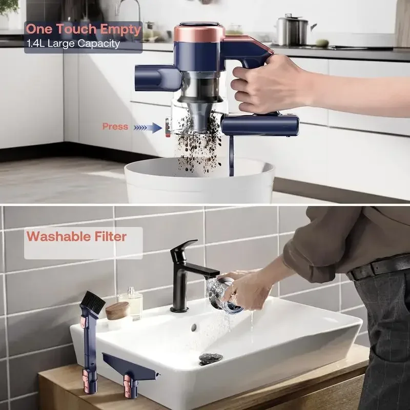 Homeika Cordless Powerful Vacuum Cleaner,LED Display Lightweight Stick Vacuum with Sofa Brush for Hard Floor/Carpet/Pet Hair/Car 5