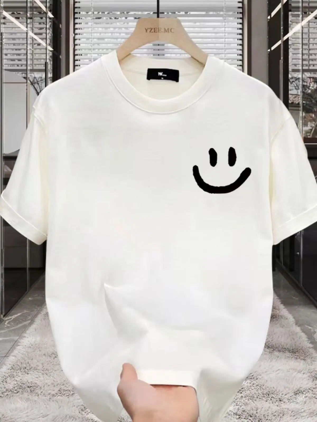 Herren Bedrucktes T-Shirt - 100% Baumwolle - Sommer Trendiges Streetwear Lockeres Rundhals-T-Shirt