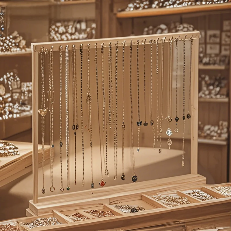 Wooden Jewelry Organizer Display Stand for Necklace, Earrings, and Bracelets – Countert... - SKU JDS00818 - UGI Packaging