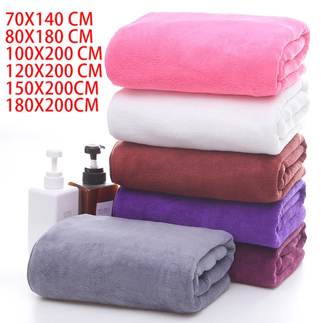 180x200cm Large thick microfiber bath towel absorbent quick-drying multifunctional swimming fitness sports beauty salon towel 2