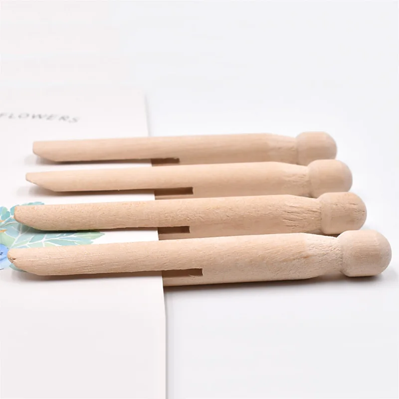 5pcs Wood Dolly Peg Traditional Dolly Style Wooden Clothes Pegs Pins Clips  Round Wooden Clothespin Wooden Crafts