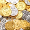60PCS Plastic Pirate Coins Silver And Gold Bulk Treasure Hunt Toys For Kids Halloween Cosplay Party Supplies Classroom Prizes 5