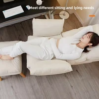 Chaise de chambre à coucher rembourrée en tissu, canapé inclinable simple pliable et détachable 5