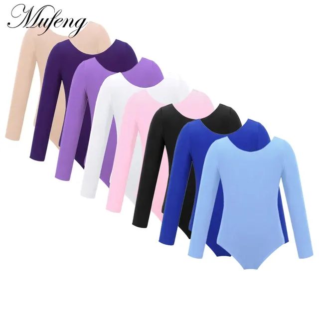 Justaucorps de danse de gymnastique pour enfants, vêtements de danse à manches longues, Costumes classiques pour adolescentes, Tutu de Ballet, vêtements de danse Bailarina 1