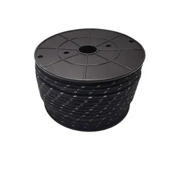 Reflective Outdoor Camping Paracord - Durable 6mm Survival Rope & Clothesline (Black)
