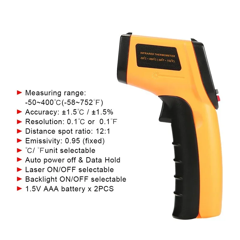 Digital Infrared Thermometer Gun for Temperature Measurement