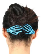  Skeleton Hands Bone Hair Clips Punk Skull Hand Gripper Side Clip for Women Girls Hairpin Halloween Makeup Party Hair Accessories 