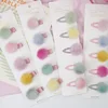 5Pcs/Set Pompom Baby Hair Clips Colorful Plush Ball Kids Hairpins Princess Girl Barrettes Children Headwear Photo Props BB Clip 1