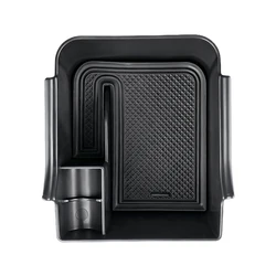 Universal Car Armrest Storage Tray with Multifunctional Organizer Compartments (Black)