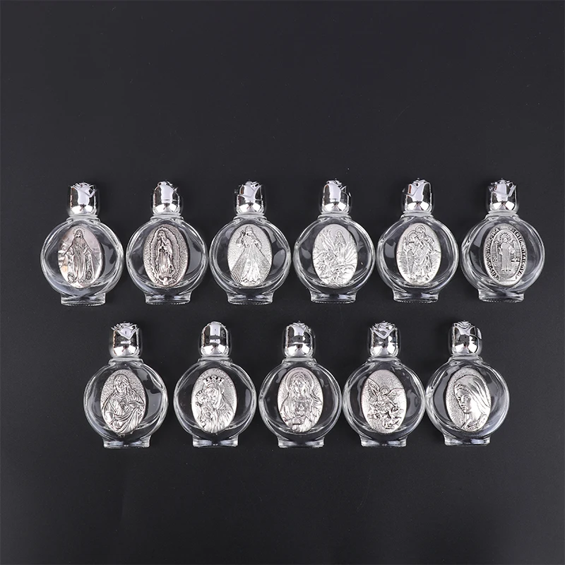 Holy Water Bottle 1pc Holy Water Jesus Glass Bottle Religious Cross Bottle Christian Virgin Sculpture Holy Water 22 Types
