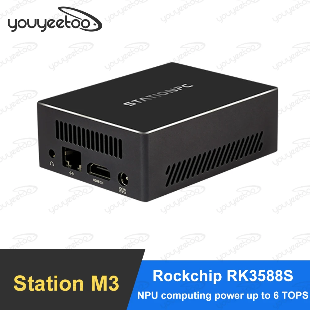Youyeetoo Station M3 Entertainment Geek PC RK3588S NPU 6 TOPS Mali G610 MP4 GPU 4GB 8GB 16GB 
