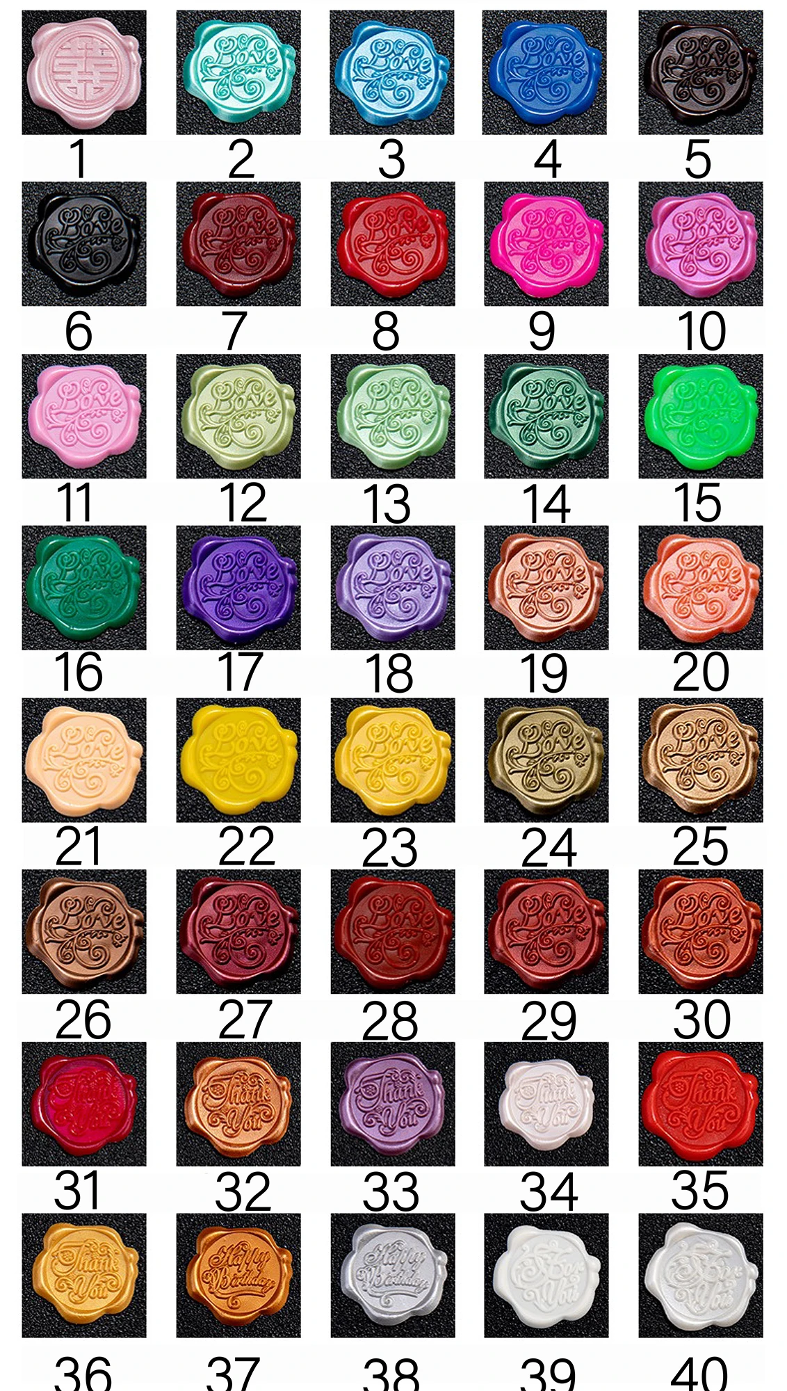 Custom Wax Seal Stickers - Custom Wedding Monogram Self-Adhesive Wax Seal Stickers (36 Designs)