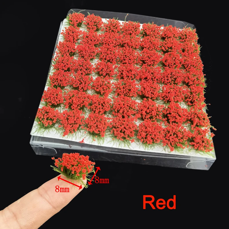 8mm Flower Cluster Model Grass Tuft 49pcs/box Landscape Garden Decor Static Grass Scenery Model 15colors