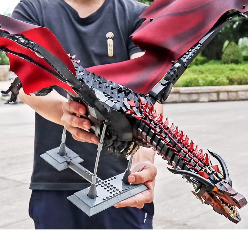 1889피스 창의적인 MOC 자이언트 드래곤 빌딩 블록 모델 영화 시리즈 조립 브릭 창의 교육 생일 선물 장난감