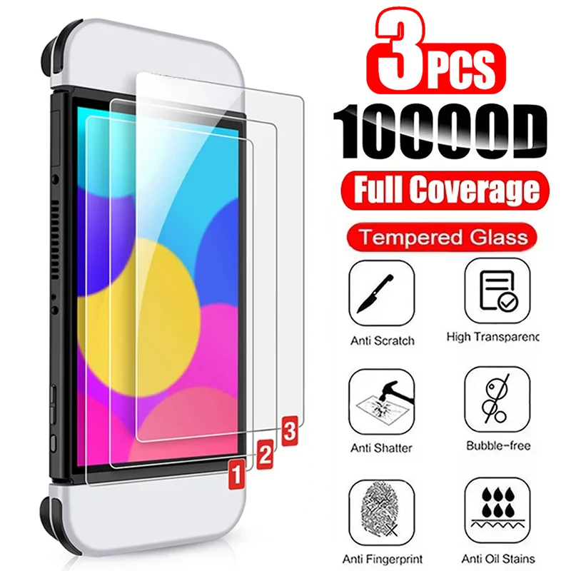 Tempered Glass for Nintendo Switch OLED Ultra HD Screen Protector Film for Nintendos Switch Lite / NS 1/2/3PCS screen protector film