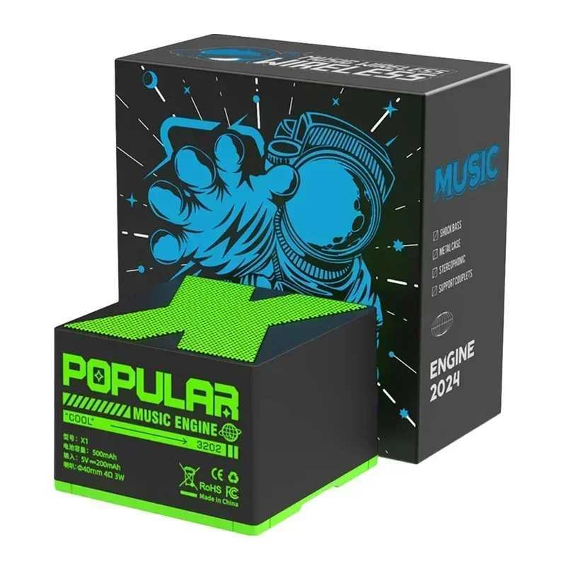 X1 ワイヤレス Bluetooth 5.0 ミニオーディオポータブルスピーカー - フルレンジサウンドとラップトップ PC 用 USB 充電式 HIFI プレーヤー