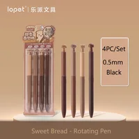Lopet Gel Ballpoint Pen Set 4pcs 0.5mm Anti-roll Holder Rotating Core Clearly Written Sign Pens Creative Bakery Writing Supplies 1